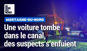 Une voiture tombe à l’eau à Mortagne-du-Nord, des suspects aperçus en train de s'enfuir