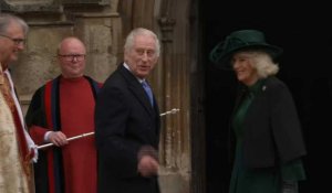 Le roi Charles III arrive à la chapelle Saint-George de Windsor pour la cérémonie de Pâques