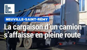 Un camion transportant 25 tonnes de pots de mayonnaise et sauce tomate en difficulté à Neuville-Saint-Rémy