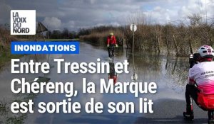Inondations : reportage sur la route entre Tressin et Chéreng, où la Marque a débordé. 