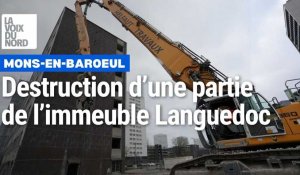 Destruction d’une partie de l’immeuble Languedoc à Mons-en-Baroeul