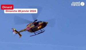 VIDÉO. L'hélicoptère Dragon 50 à Dinard pour secourir une femme tombée dans les rochers 