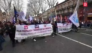 Grève des enseignants : des milliers de manifestants défilent dans les rues de Toulouse