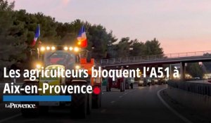 Les agriculteurs bloquent l’A51 à Aix-en-Provence