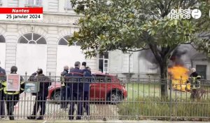 VIDEO. Pétards et feu de palettes : les pompiers de la caserne Gouzé mobilisés à Nantes