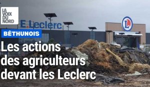 Les agriculteurs mènent une action aux hypermarchés Leclerc de Nœux-les-Mines et Violaines