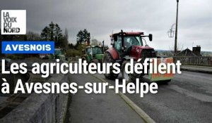 Une trentaine de tracteurs sont entrés dans Avesnes-sur-Helpe ce 30 janvier