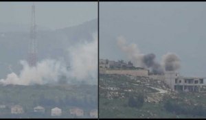 De la fumée s'élève après un échange de tirs entre Israël et le Hezbollah