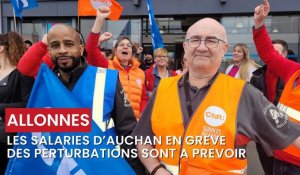 Mobilisation des salariés d'Auchan à Allonnes