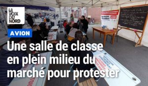 Une classe d’école en plein air à Avion