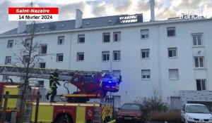 VIDÉO. 46  pompiers mobilisés dans l'incendie d'un immeuble à Saint-Nazaire 