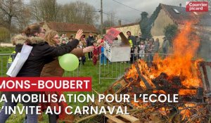 La mobilisation contre la fermeture d'une classe s'invite au carnaval de Mons-Boubert