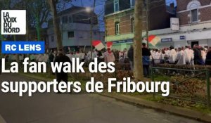 RC Lens-  Fribourg : le départ de la fan walk des supporters allemands vers Bollaert