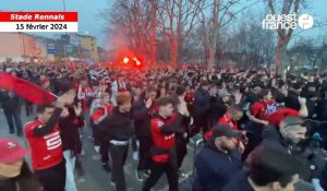 VIDÉO. AC Milan - Stade Rennais: des milliers de supporters rejoignent San Siro en cortège 