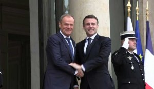 Arrivée du Premier ministre polonais Donald Tusk, reçu à l'Elysée