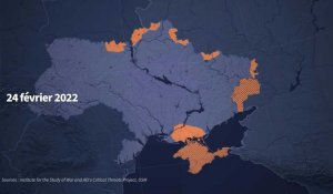 Carte animée : évolution du contrôle territorial russe en Ukraine
