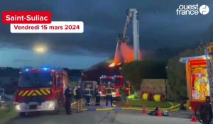 VIDÉO. Le bâtiment des Viviers-de-la-Rance détruit par les flammes à Saint-Suliac
