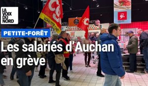 Les salariés d'Auchan Petite-Forêt en grève pour un meilleur salaire 
