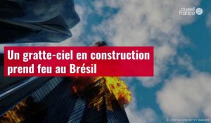 VIDÉO. Un gratte-ciel en construction prend feu au Brésil
