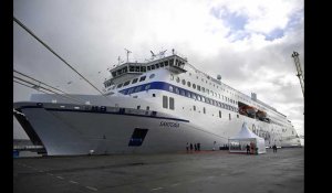 VIDÉO. La compagnie Brittany Ferries inaugure le « Santoña » à Brest