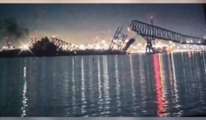 Les impressionnantes images d'un pont percuté par un navire à Baltimore 
