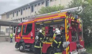 Exercice des sapeurs-pompiers de l'Hérault au lycée Joffre à Montpellier