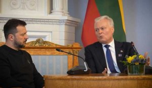 Le président ukrainien Zelensky rencontre le président lituanien Nauseda à Vilnius