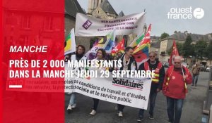 VIDÉO. Près de 2 000 manifestants dans la Manche jeudi 29 septembre