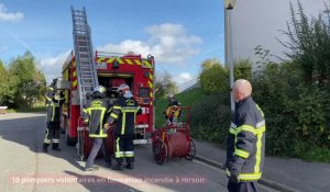 Les pompiers volontaires d'Hirson en formation incendie