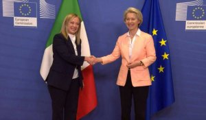 Bruxelles: la Première ministre italienne Giorgia Meloni rencontre Ursula von der Leyen