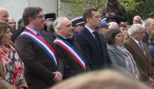 Le nouveau président du RN, Bardella assiste à la cérémonie du 11 novembre à Villers-Cotterêts