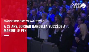 VIDÉO. Jordan Bardella élu président du Rassemblement national avec 84,84 % des voix