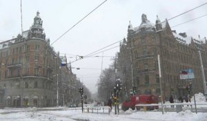 De fortes chutes de neige sur Stockholm