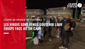 Coupe de France de football AF Vire (N3) - SM Caen (Ligue 2) : les supporters de l'AF Vire au stade d-ornano