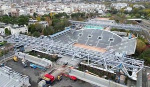 Roland-Garros 2022 -  Les travaux du stade Roland-Garros avec la nouvelle silhouette du court Suzanne-Lenglen