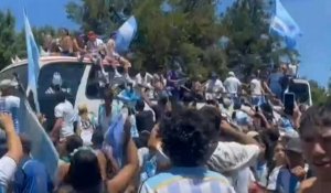 Les joueurs argentins débutent la parade à Buenos Aires