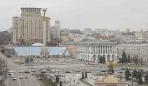 La place Maïdan à Kiev le jour de l'anniversaire de l'invasion russe