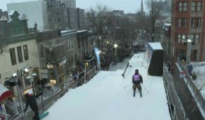 À Montréal, une rue du centre-ville transformée en piste de ski