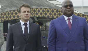Emmanuel Macron accueilli par le président congolais Félix Tshisekedi
