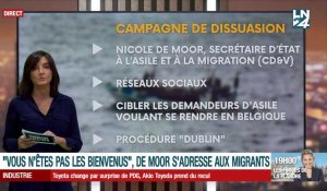"Vous n'êtes pas les bienvenus", Nicole De Moor s'adresse aux migrants
