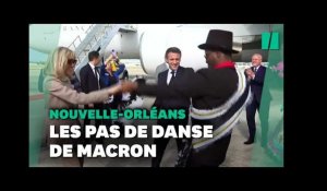 À la Nouvelle Orléans, Emmanuel Macron tente quelques pas (maladroits) de danse