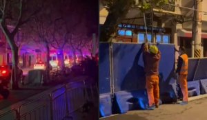 Chine : forte présence policière et installation de barricades à Shanghai