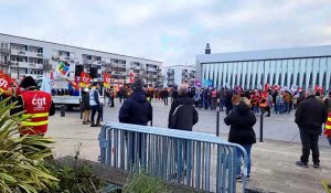 Au deuxième acte de la mobilisation contre la réforme des retraites à Calais, la mobilisation toujours forte, mais en baisse