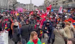 Valenciennes : Cortège des manifestants du 31 janvier