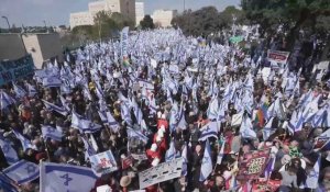 Des milliers de manifestants devant le parlement israélien contre la réforme de la justice