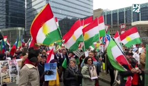 Une manifestation contre le régime iranien dans le centre de Bruxelles