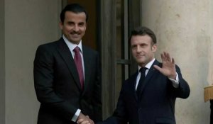 L'émir du Qatar Tamim ben Hamad al-Thani reçu par Emmanuel Macron