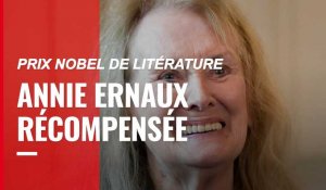 VIDÉO. L'écrivaine française Annie Ernaux reçoit le prix Nobel de littérature