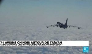 La Chine a déployé 71 avions de combat ce week-end, selon Taïwan