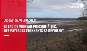 VIDÉO. Le lac de Vioreau presque à sec, des paysages étonnants se dévoilent